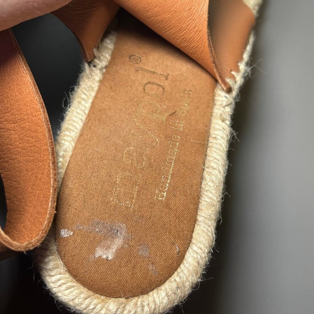 Maypol Spain Tan Leather Espadrille Wedge Sandals Size 38 (US 7.5-8) - Picture 5 of 9